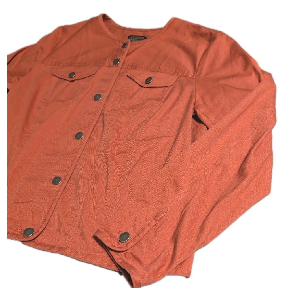 Pendleton Womens Coral Button Front Stretch Canvas Jacket Size L Cotton Spandex - Picture 6 of 6